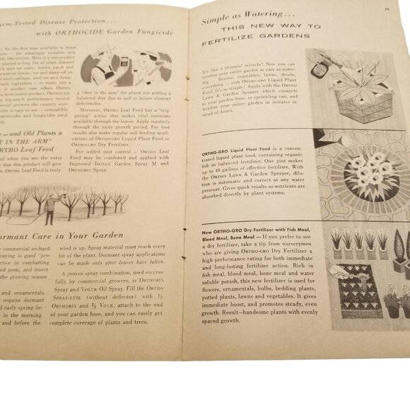 VINTAGE 1962 Ortho Garden Digest Booklet Gardening Tips Yellow Wyatt Wallace - Picture 10 of 12